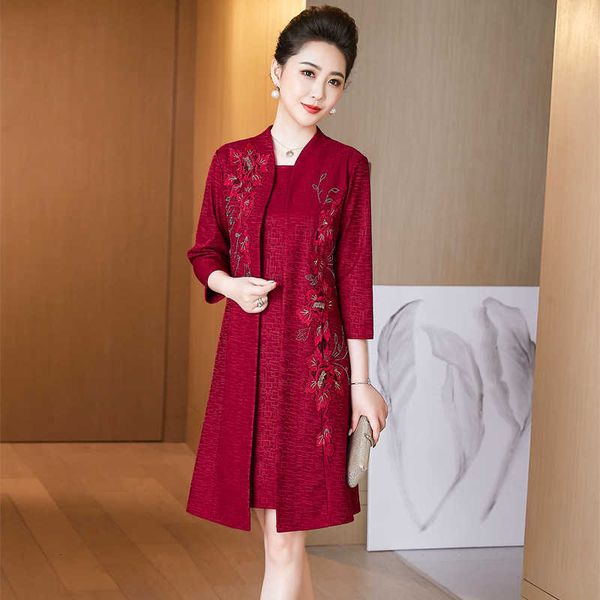 

luxury evening dress ftive autumn and winter two-piece suit foreign style cheongsam ceremony -in-law wedding, Black;gray