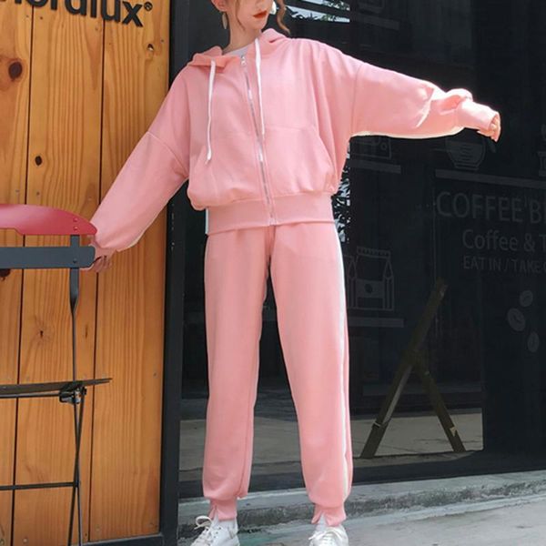 

women workout tracksuits drawstring pants patchwork sports suits zipper crop oversize coat fitness clothing, Gray