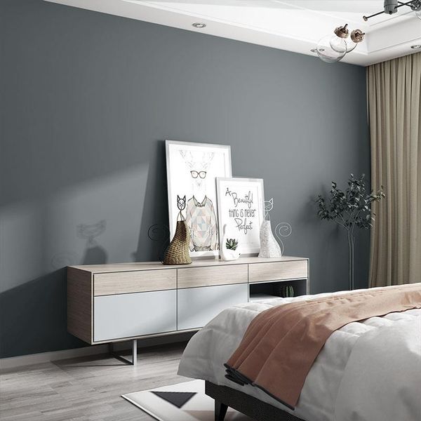 

wallpapers [waterproof and antifouling] nordic style lead grey jade wallpaper simple plain color bedroom living room background
