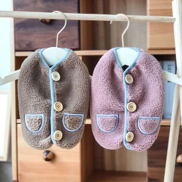 

dog pet lamb cashmere wood button autumn and winter warm jacket clothing vt teddy fadou