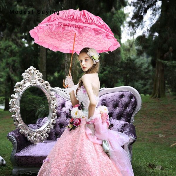 

fans & parasols vintage 1850's princess lace bridal umbrellas shower battenburg victorian lady pink wedding umbrella ombrelle mariage, White