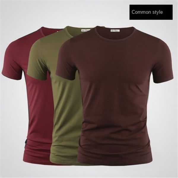 

modal ice silk short-sleeved t-shirt men 2021 summer purple trend bottoming shirt clothes half-sleeved, Black;yellow