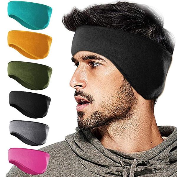 

outdoor hats men women childrens winter running riding warm earmuffs headband fleece ear warmers sport cycling skiing workout yoga, Black;white