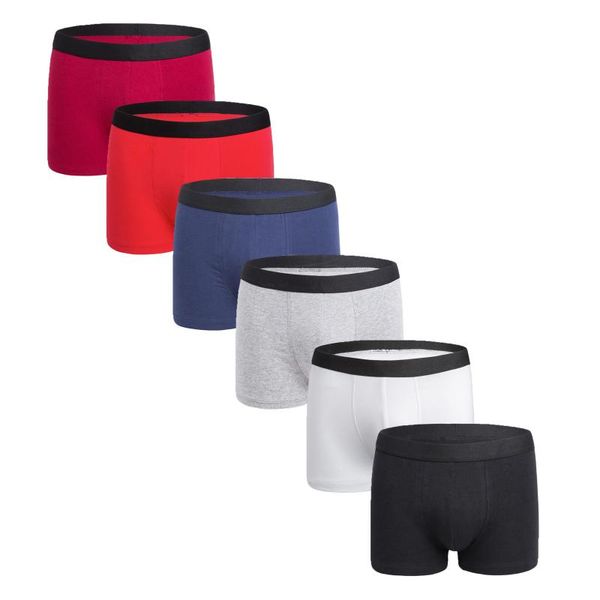

underpants men's fashion solid colour comfortable 95% cotton male flat boxer plus size home leisure panties #4, Black;white