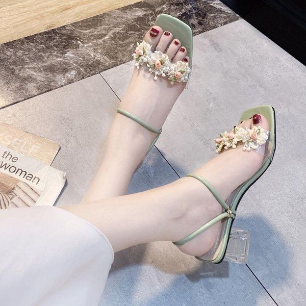 

slippers women summer female shoes heeled mules jelly slides fashion med 2021 high transparent luxury rome basic pu scandals, Black