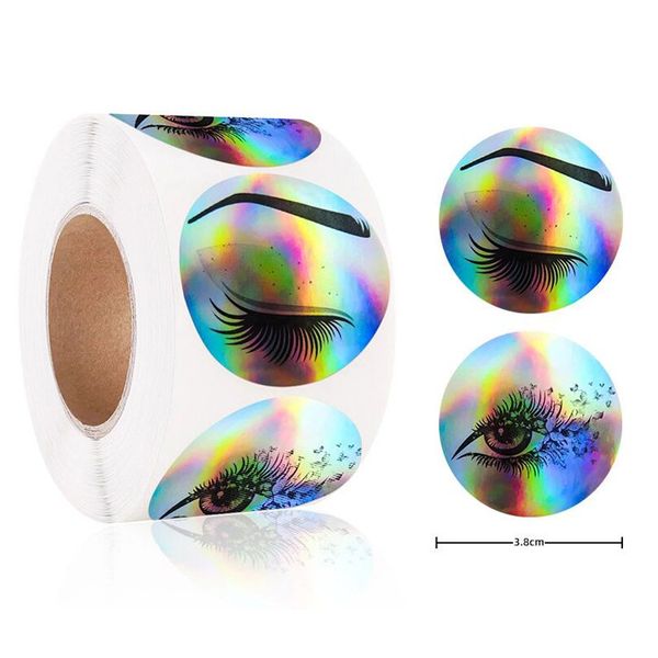 

christmas rainbow laser thank you stickers eyelashes print label 1.5in 38mm 1221223