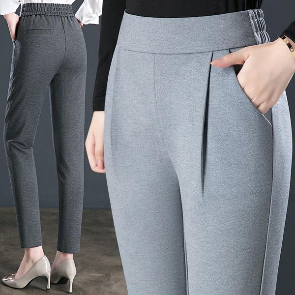 

women's pants & capris harlan spring and autumn loose high waist elastic super large fat mm casual black, Black;white