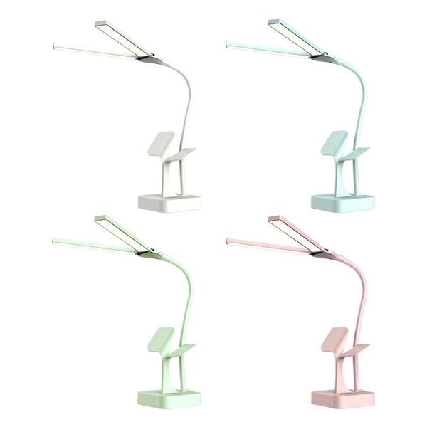 

led desk reading lamp home light touch control 3 colors dimmable usb bedroom
