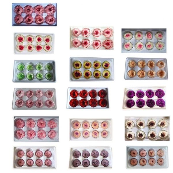 

decorative flowers & wreaths 8pcs eternal flower 4-5cm preserved rose box immortal wedding home party decoration