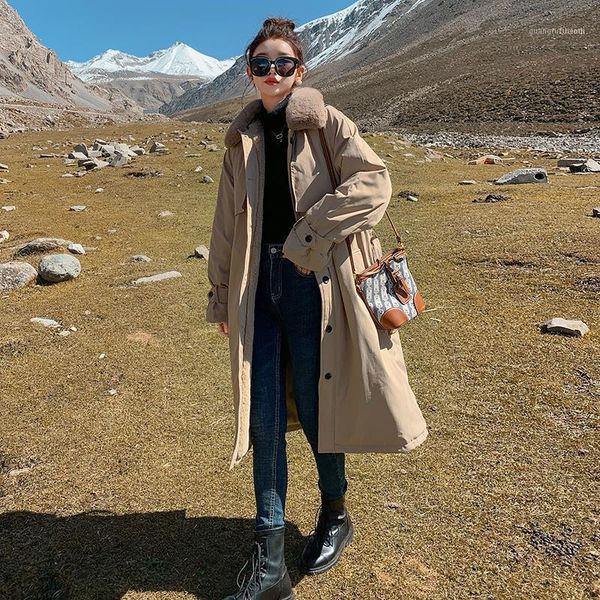 

women's down & parkas parker cotton-padded jacket female han edition easy ins the port in winter wind clothes tooling trench coa1, Black