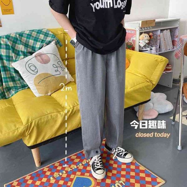 

men's pants spring summer suit fashion solid color business society mens dress korean loose straight-leg casual men 8a7x, Black