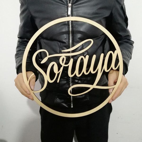 

rustic wood door sign name personalized wooden wedding name sign custom baby shower signature party room decor laser cut
