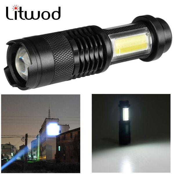 

flashlights torches z20 sk68c led q5 & cob mini zoom aluminum 4 modes torch waterproof use 14500 or battery for camping working
