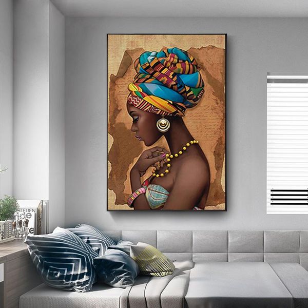 

new black iovers modern african women decorative wall poster fashion deauty image nordic style