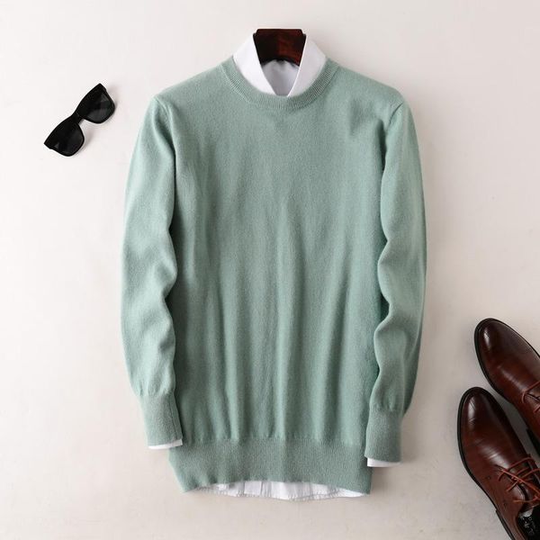 

men's spring winter round neck cashmere pullover sweater knitted bottomed casual large fashion 2021 korean clothing black, White;black
