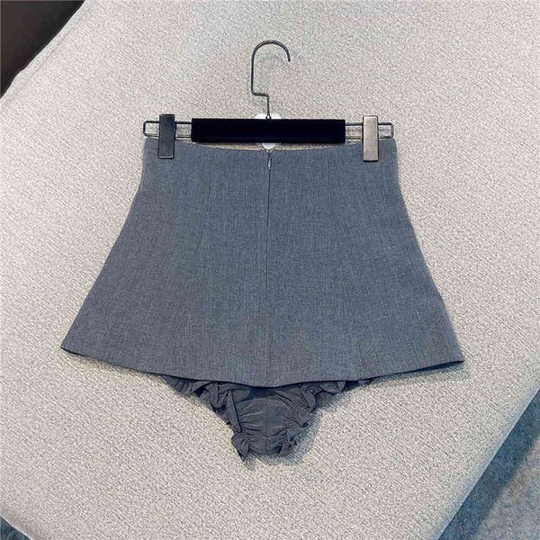 

summer fashion women clothes high waist pleasted inside splice fake two pieces halfbody wr69402l 210525, White;black