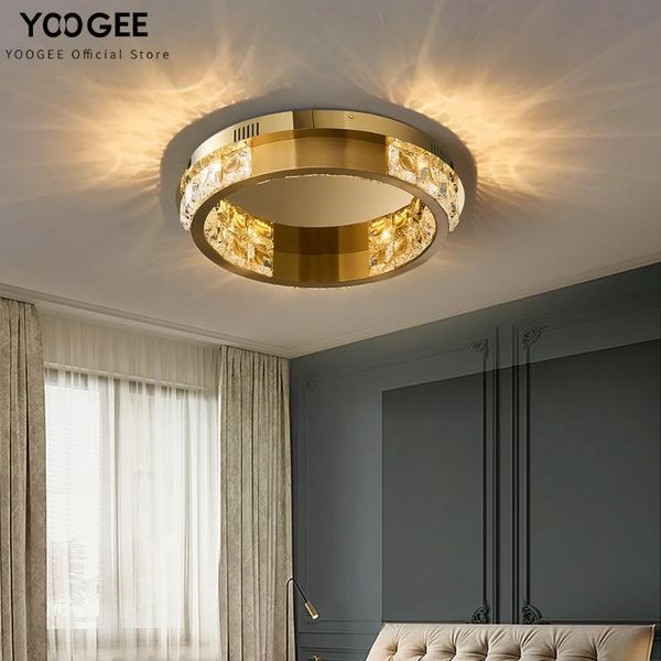 

ceiling lights yoogee light for bedroom living room loft led lamp gold round home decoration lighting fixture