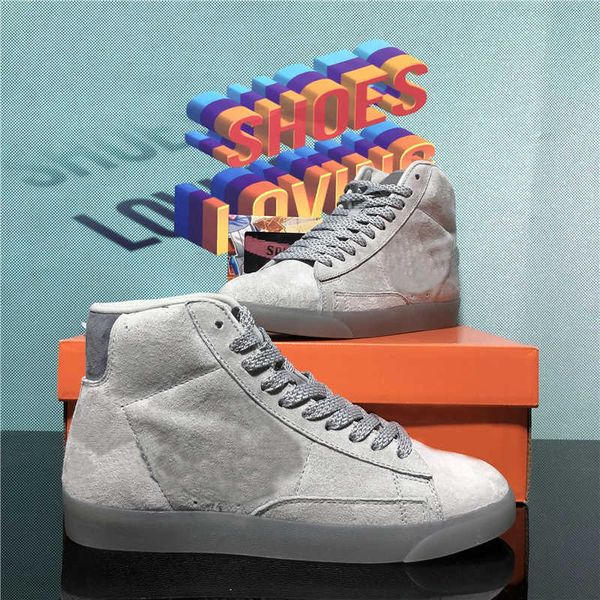 

men women mid 77 vintage leather casual shoes fashion good game grey serena all hallows eve sport trainers sneakers with box, Black