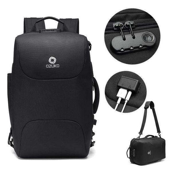 

backpack multifunction men anti theft 15.6 inch lapmale usb charging waterproof bag business casual travel mochila big