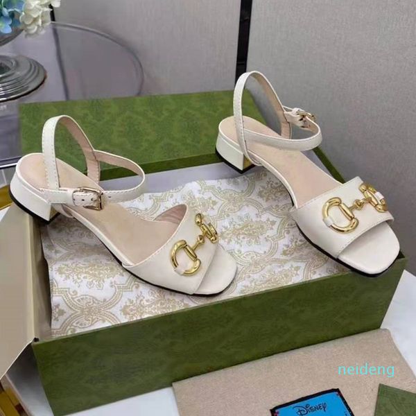 

women leather sandal open-toed gold-toned hardware outdoor designer lady ankle strap buckle low heel rubber sole sandals, Black