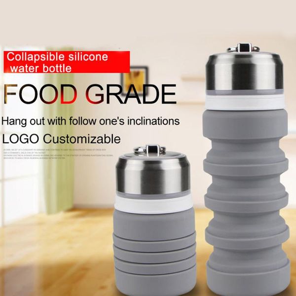 

water bottle folding kettle silicone cup sports outdoor creative gifts