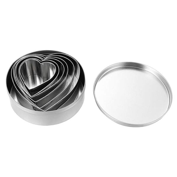 

heart-shaped cookie cutter set of 6,valentine pastry donut cutter set heart cookie cutters baking metal ring molds