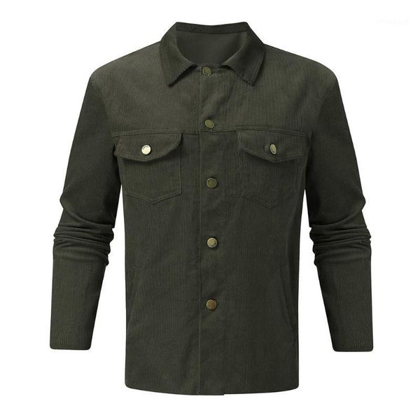 

men's jackets 2021 autumn winter button corduroy long sleeve jacket lapel slim plus size coat blouse thin casual outwear#y1, Black;brown
