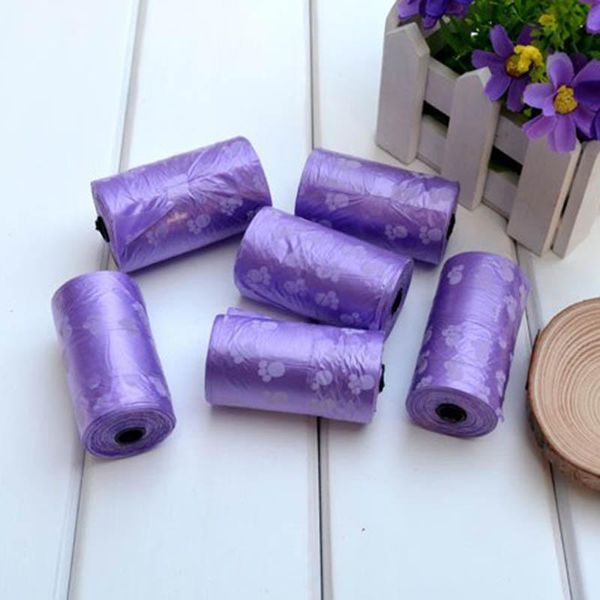 

10 rolls degradable pet dogs cats waste poop bag with printing doggy bags dc112