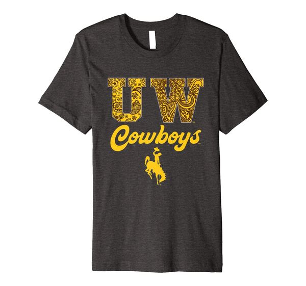 

wyoming cowboys patterned letters - apparel premium t-shirt, White;black