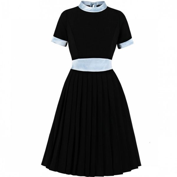 

large balance from vintage to the women collar with a line dressed 2021 warm selling splice elegant lady office dresses outfits u04o, Black;gray