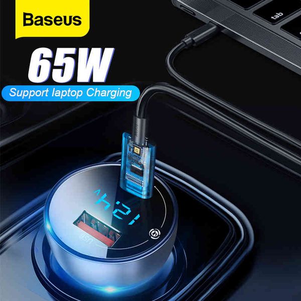 

baseus 65w car quick charge qc 4.0 3.0 usb charger pd type c fast for iphone 12 macbook support lapcharging