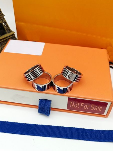

Europe America Style Men Lady Women Titanium steel Engraved V Initials Black Enamel Stripe Lovers Rings Size US5-US10, Silver