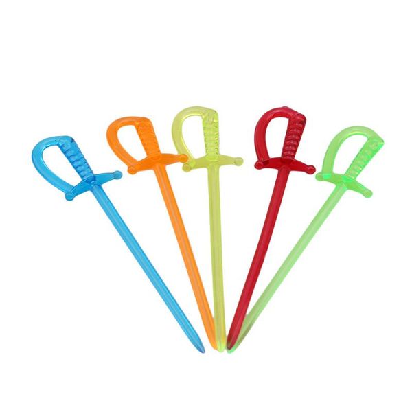 

forks 100pcs mixed color plastic epee buffet sticks for fruits cocktail snack tableware barware kitchen accessories