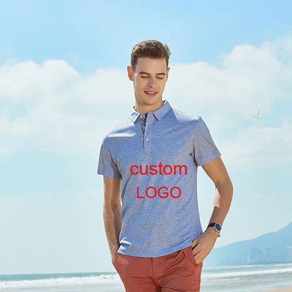 

your own custom logo text men clothes polo t shirts polos shirt, Black