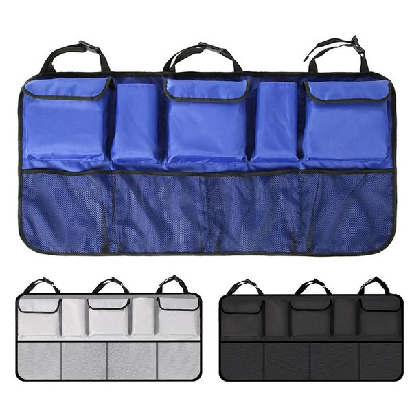 

car organizer backseat storage bag trunk mesh pocket pouch hanging universal high capacity for suv van styling accessories n