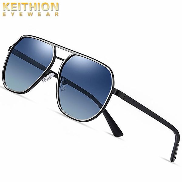 

KEITHION 2021 New Trend Quality Alloy Men's Sunglasses Polarized Sun glasses Women Pilot Eyewear UV400, White;black