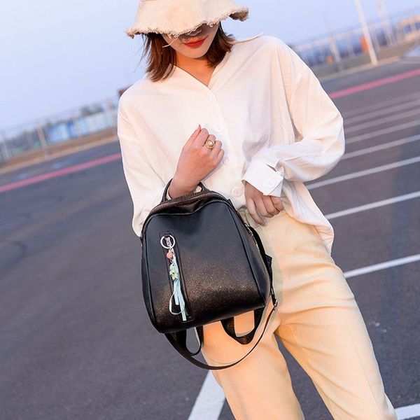 

outdoor bags women backpack pu leather shoulder bschool anti-theft rucksack ladies travel bag /by