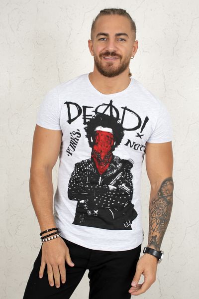 

Gray Men 's Tee Shirt 2002035 1qym, White;black