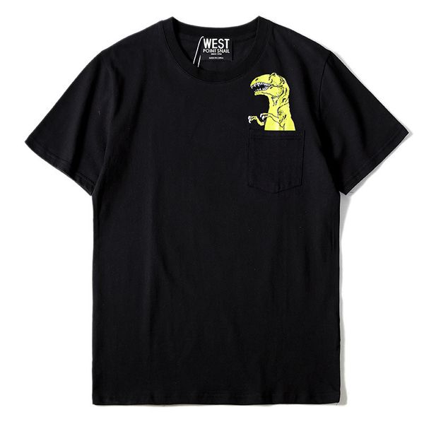 

2021 new came up the fashion o-neck short time marked in t-shirt homme pocket spring printer j35g, White