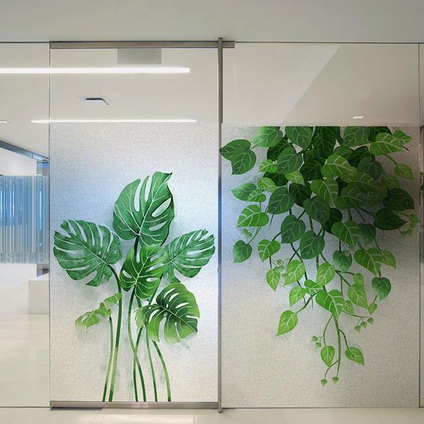 

window stickers custom size static cling glass covering plants pvc home decoration water-proof privacy protection frosted stained film