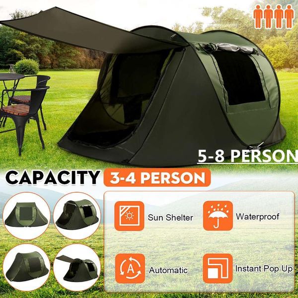 

tents and shelters 3-4/5-8 people fully automatic camping tent windproof waterproof pops-up family outdoor instant setup
