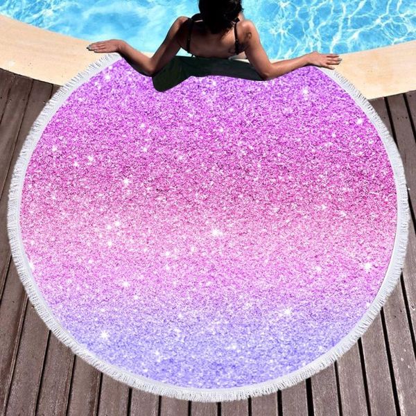 

towel beddingoutlet shining stars large round beach for adults woman microfiber pink and violet sunblock blanket yoga mat 150cm