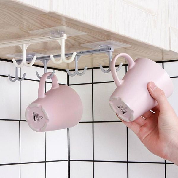 

hooks & rails 4hooks wardrobe row hook organizer shelf cup holder towel strong adhesive door kitchen hanger storage accessories bat o2w5