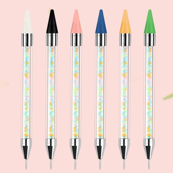 

diamond painting 1pcs reusable stainless steel/wax/acrylic sewing tool nail art double head multi purpose diy crafts removable point drill p