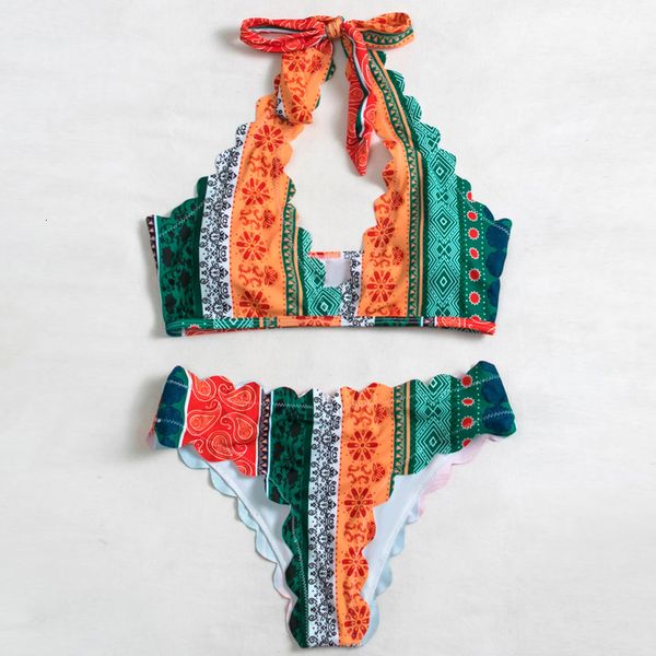 

New 2021 Set Print 2 Piece Bikini Push-up Swimwear Summer Swim Clothes Women Beachwear Swimsuit U9VI, White;black