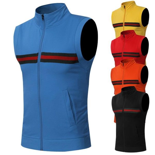 

men's vests 2021 explosive sleeveless male armor large size, Black;white