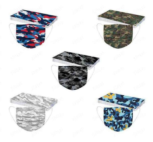 

yaorui disposable protective mask three-layer spunlaced cloth camouflage printing five-color combination, single hair