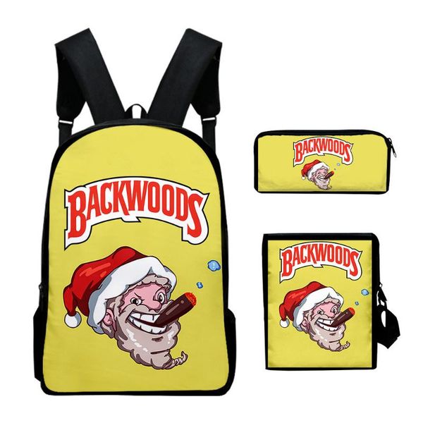 

backpack 2021 backwoods merry christmas 3pcs/set boys girls children students oxford waterproof schoolbag women men travel bag