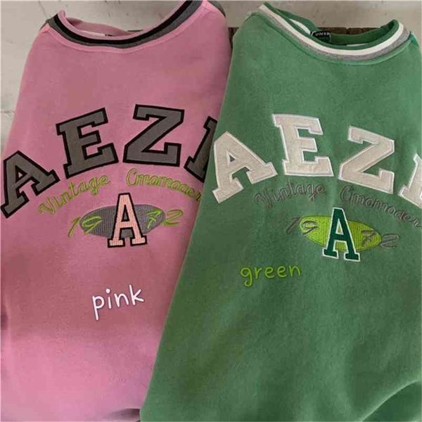 

winter thick fashion oversized hoodie women harajuku crewneck sweatshirt lettered embroidery printing loose korean pullovers 210809, Black