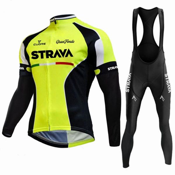 

racing sets strava blue four seasons cycling jersey sut pro team quick dry clothing outdoor riding mtb long sleeves bicycle, Black;blue